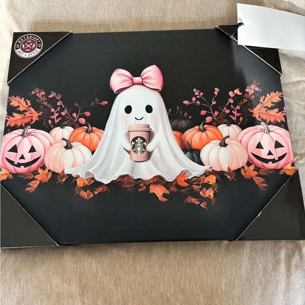 Cute Ghost Halloween Canvas Art